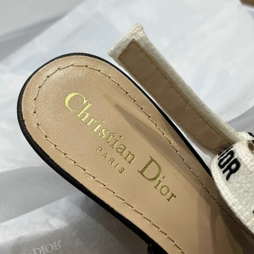 Dior Black Pointed Slingback Heels with J'Adior Strap - Picture 9 of 9